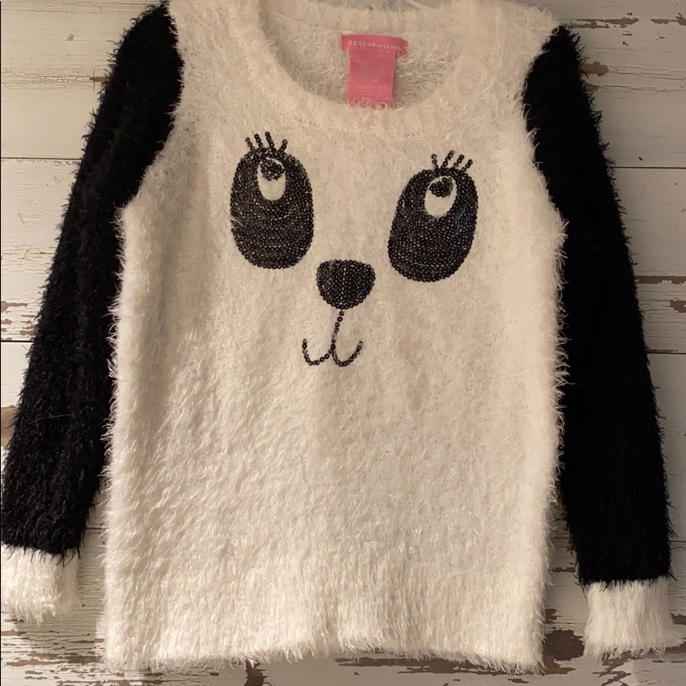 Soft Panda Sweater! Worn 1x. Size 5 Girls.